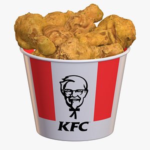 KFC Fried Chicken Bucket 8K 3D model