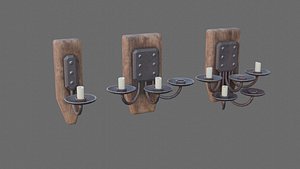 3D Complete set of wall chandeliers model