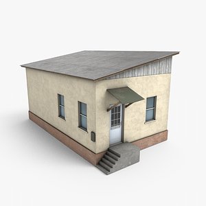 3D ready old shop building model