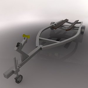 boat trailer remolque 3d c4d