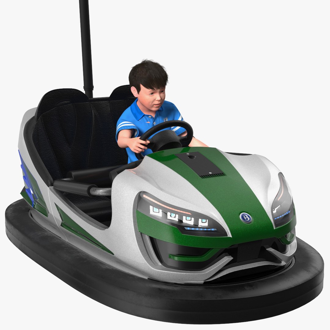 Bertazzon Bumper Car Adult New York with Boy Rigged 3D model preview