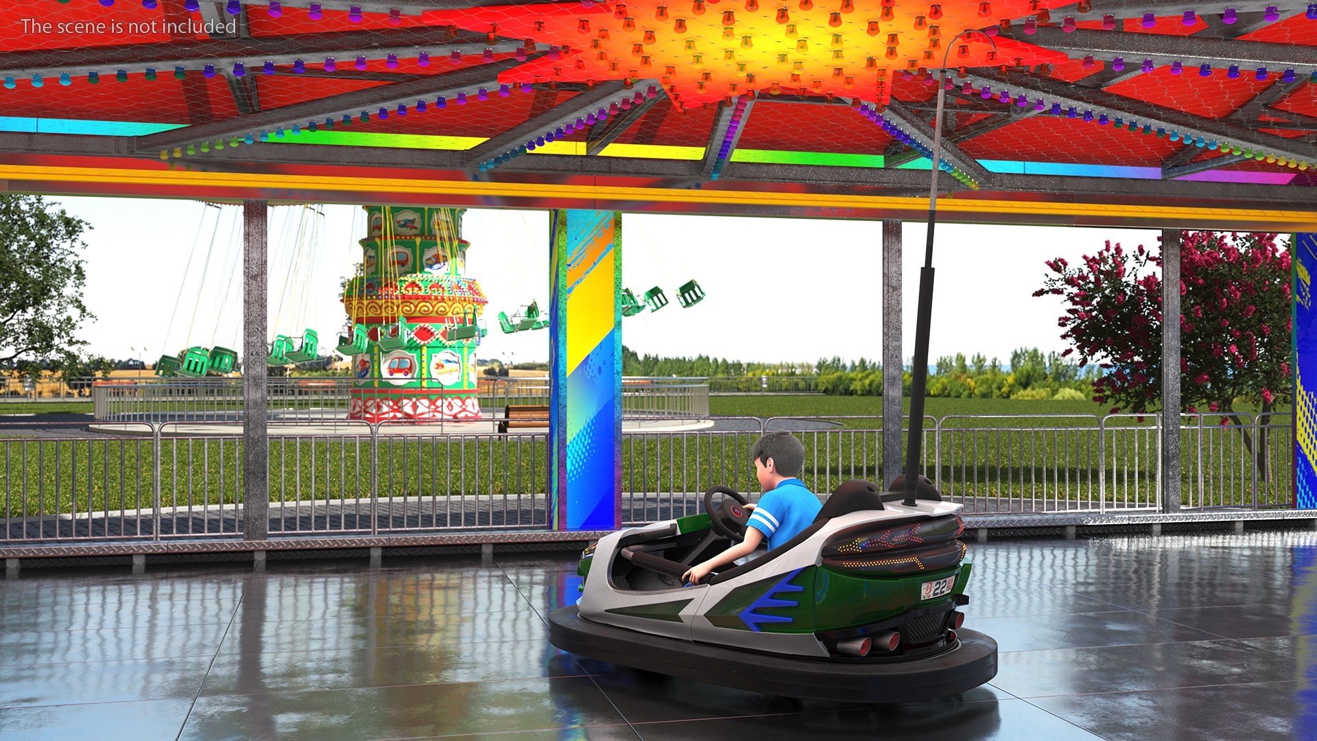 3D Bertazzon Bumper Car Adult New York with Boy Rigged model ...