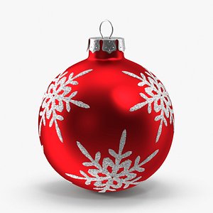 red snowflakes ornament 3d model