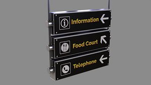 3D Airport Sign Board Collection