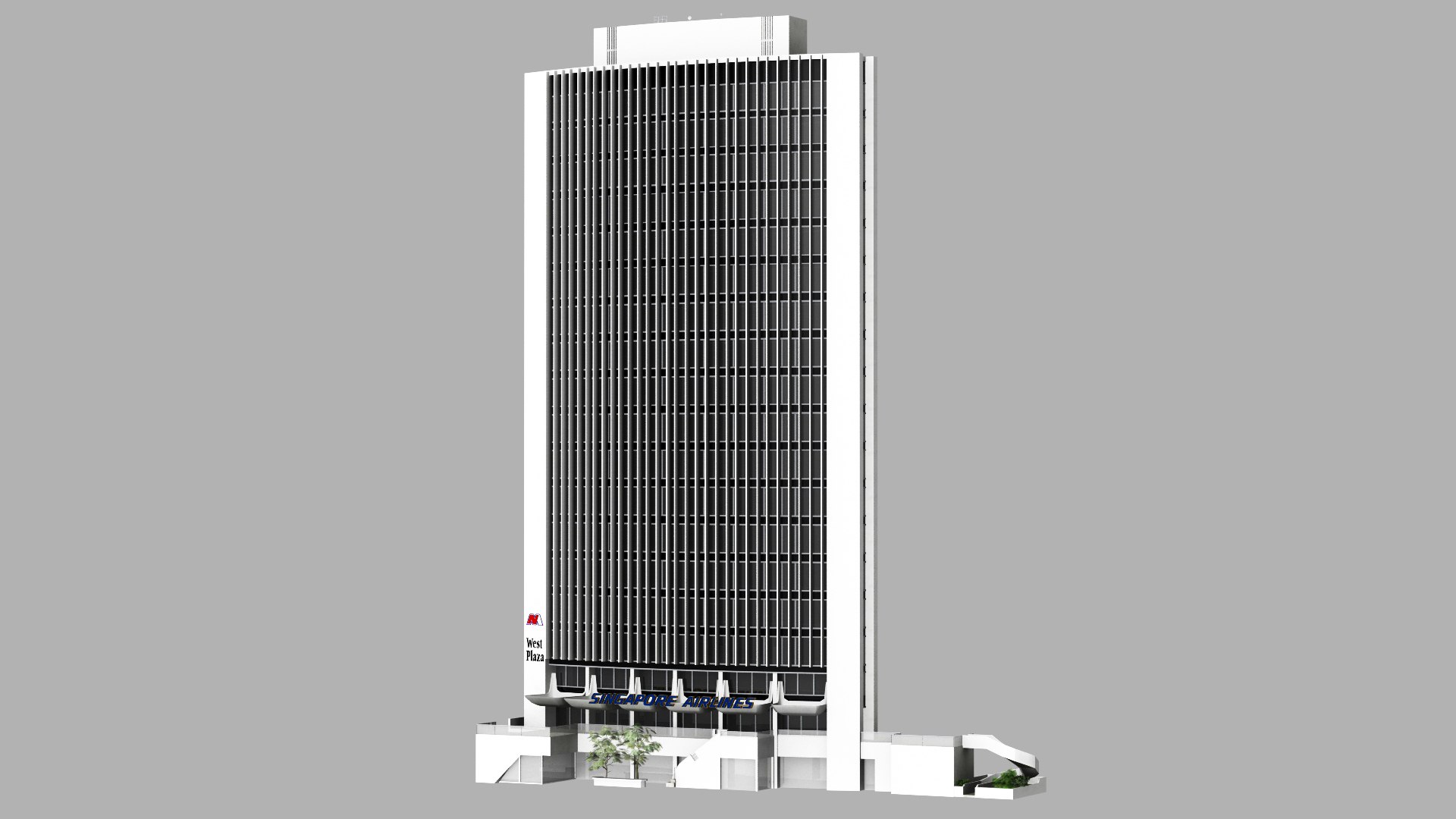 3D West Plaza Tower - Auckland City Model - TurboSquid 2225499