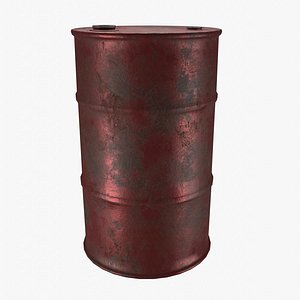 3D Oil Barrel Red Rusty Clean-Logo