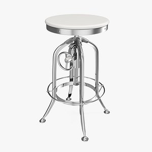 Pittsburgh Adjustable Height Barstool White