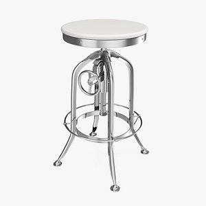 Pittsburgh Adjustable Height Barstool White