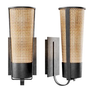 Rattan wall lamp H401