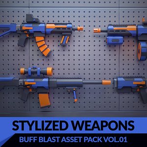 Buff Blast - Stylized Weapons 3D Model Pack Cartoon Guns