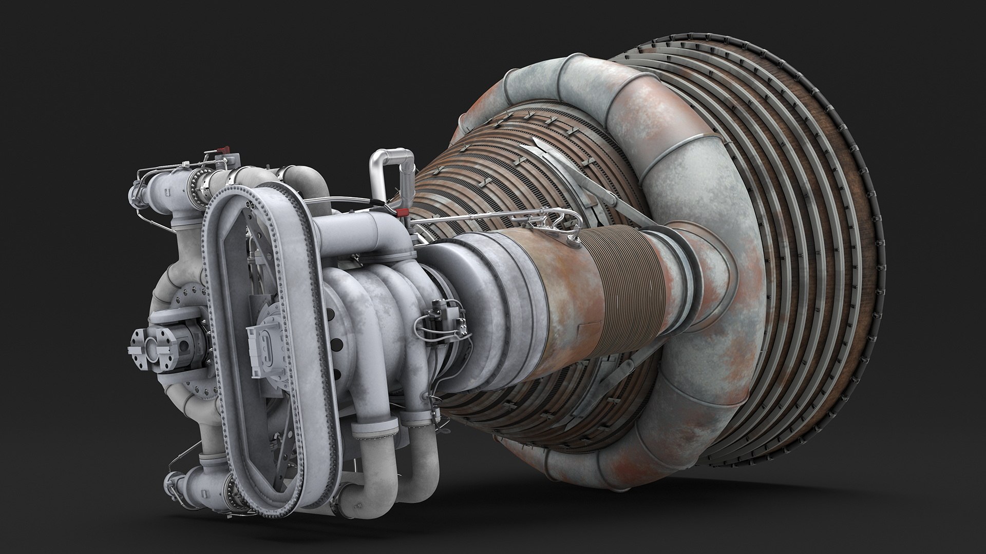 Rocket Engine F-1 With Intricate Piping Model - TurboSquid 2284099