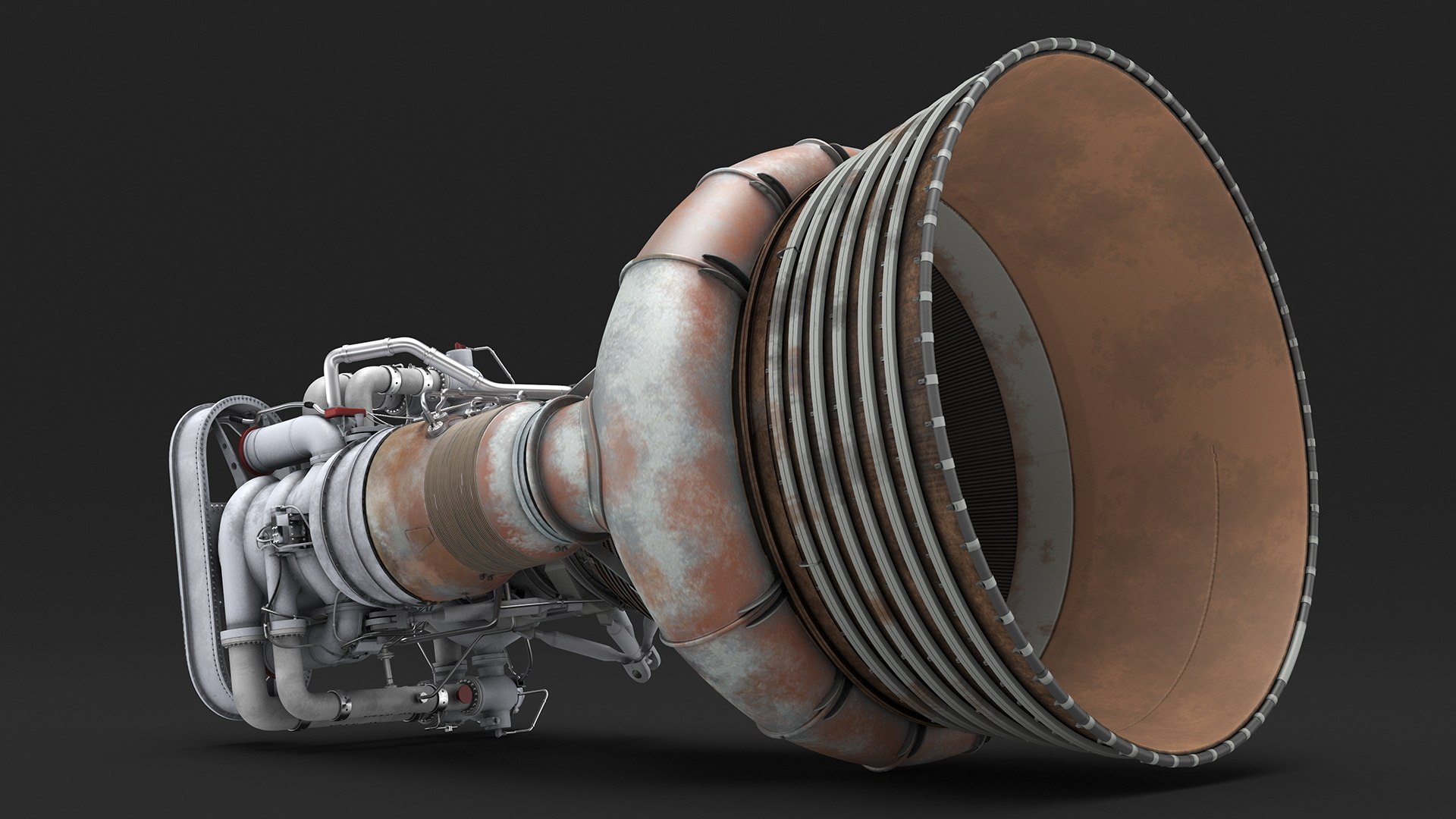 Rocket Engine F-1 With Intricate Piping Model - TurboSquid 2284099