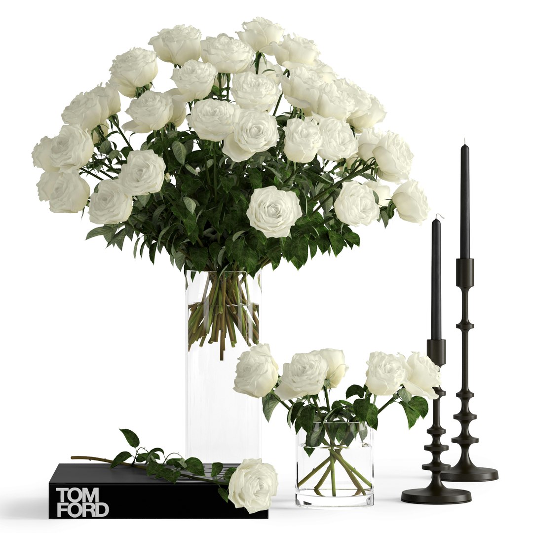 3D Model Realistic Roses Decor Flowers - TurboSquid 1342990