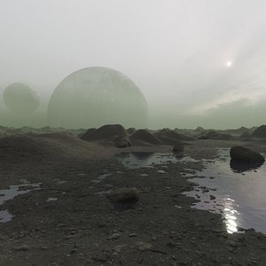3D alien planet environment