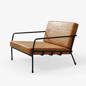 3D model of a retro designed leather seat