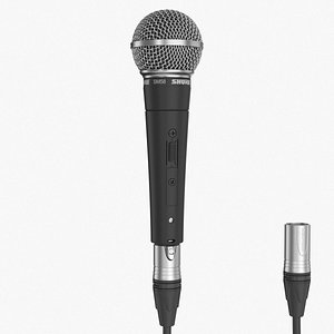 rigged microphone shure sm 3d model