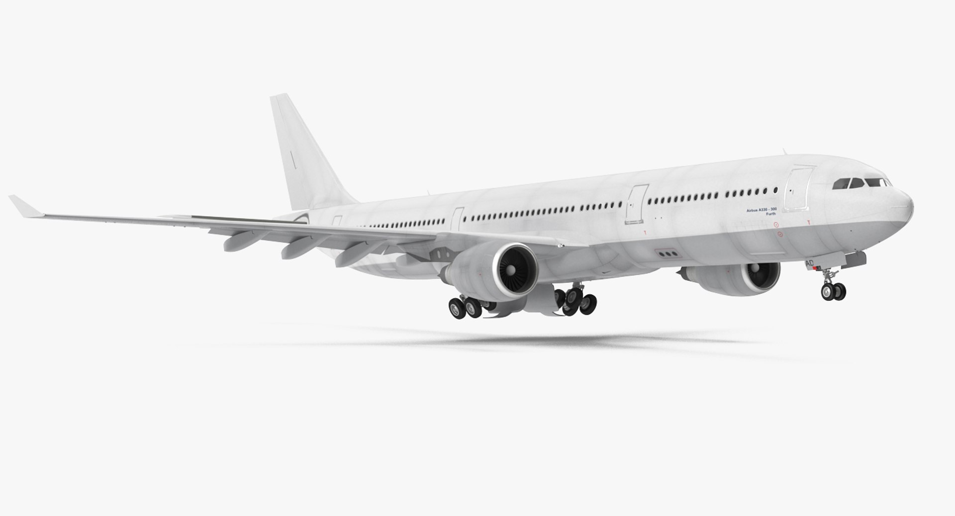 Jet Airliner Airbus A330-300 Generic Rigged 3D model preview