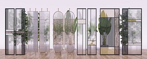 divider screen panel vs plants 3D model