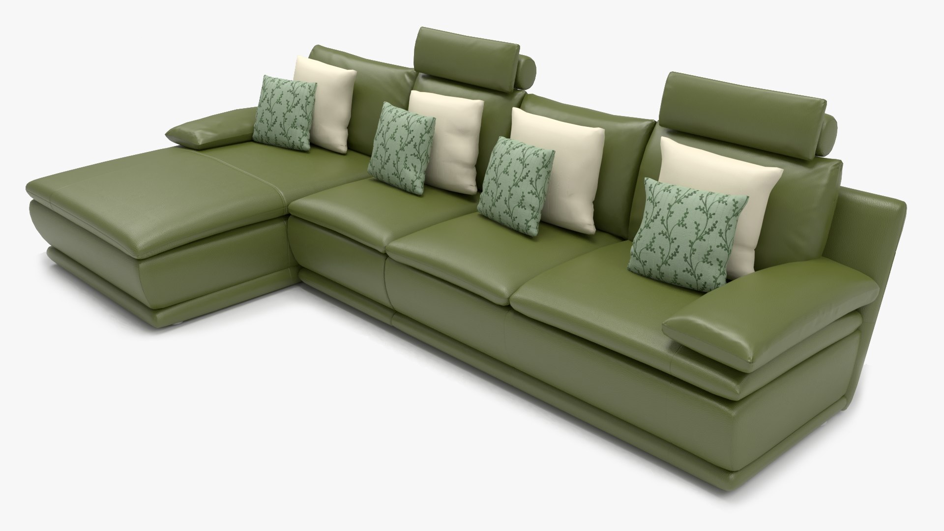 L em forma de sofá de couro verde Modelo 3D - TurboSquid 1380799, image size:1920x1080