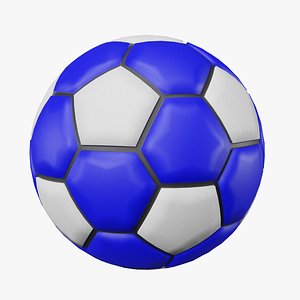 3D Blue Soccer Ball model