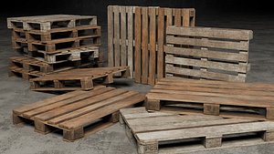 Realistic Wooden Pallets 3D model