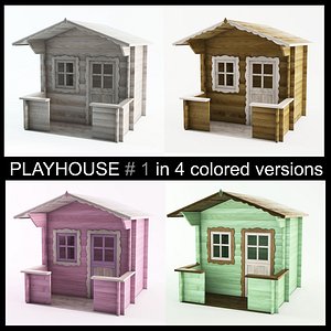 High quality model of Wooden children Playhouse ready to use for playgrounds