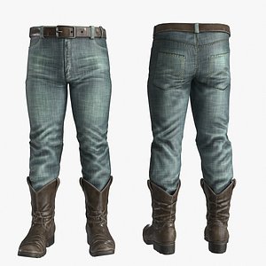 Jeans and Boots Outfit model