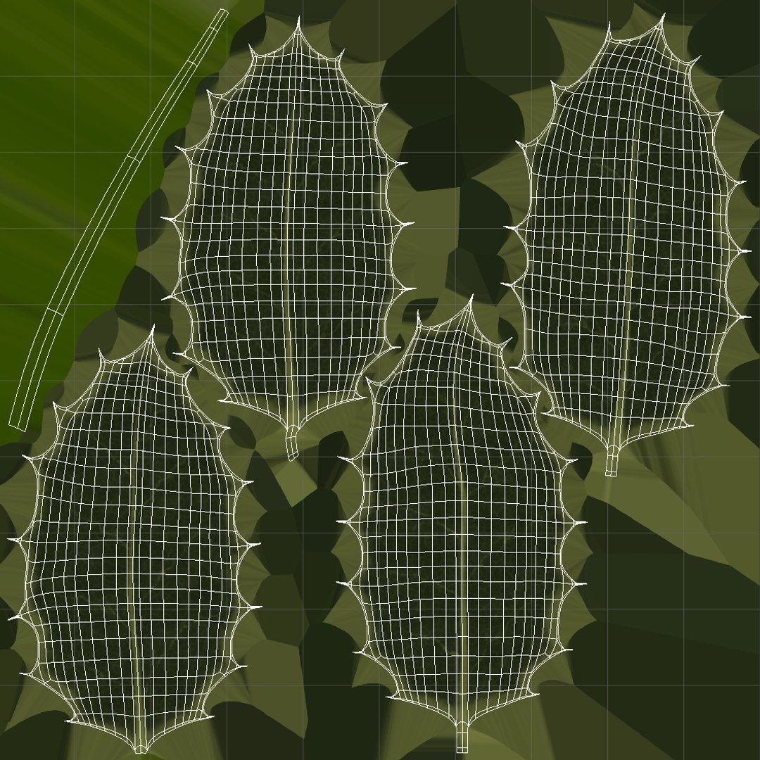 3D christmas holly model https://p.turbosquid.com/ts-thumb/fX/S813tt/2mDrgq0u/uv_mapimageholly01/png/1567668819/1920x1080/fit_q87/e205c6bb79f50a8613b910064c9a4115b88255e4/uv_mapimageholly01.jpg