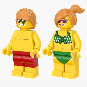 Lego Minifig Male and Female Beach Collection