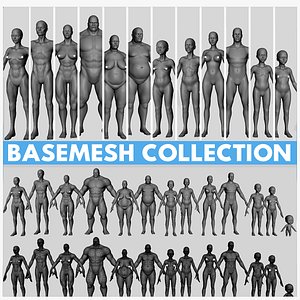 13 Human Basemesh Collection 3D model