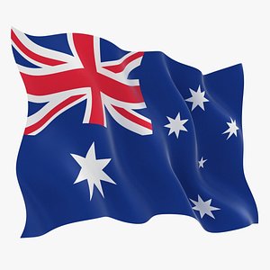 3D model realistic australia flag