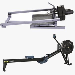 3D GYM Rowing Machine and T-Bar Collection model