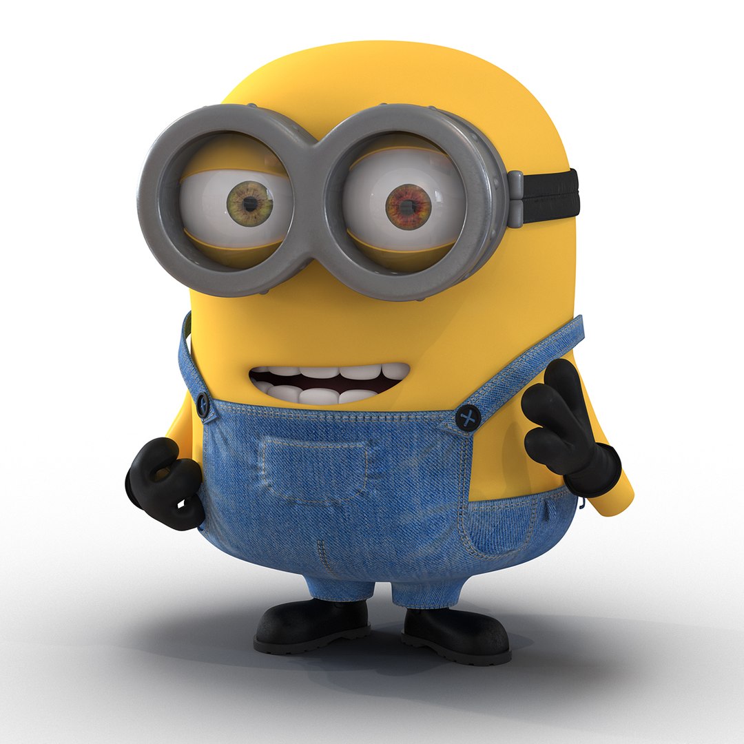 Short Two Eyed Minion Rigged 3D model preview