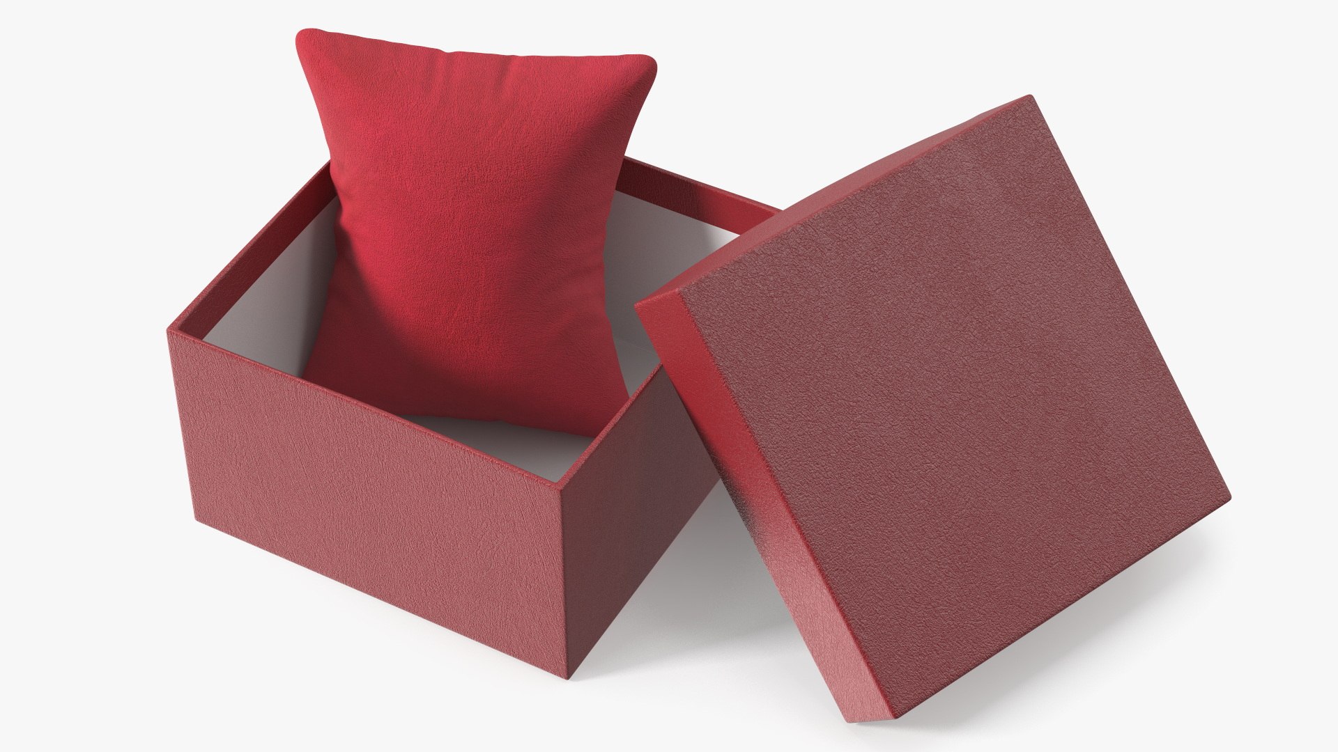Classic Watch Storage Case with Velvet Pillow Red 3D model preview