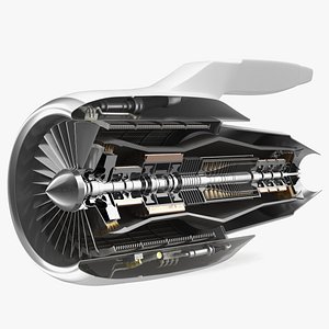 Jet Engine in Section Cut model