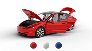 Tesla Model 3 2024 HQ 3d model 3D model