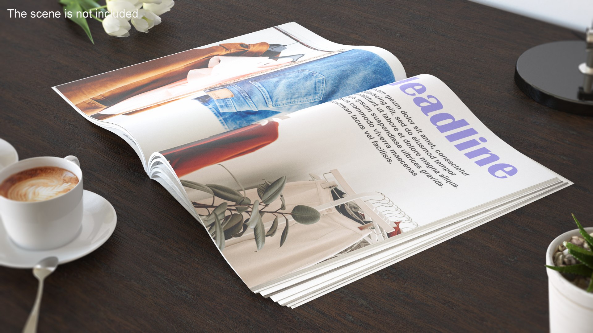 3D Open Fashion Magazine Mockup - TurboSquid 2046622