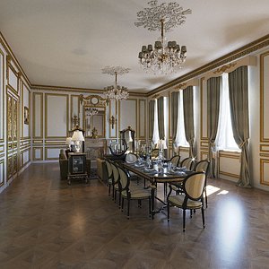 classical style dining room model