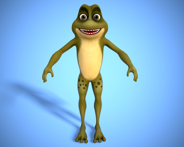 漫画のカエルのキャラクター3dモデル Turbosquid