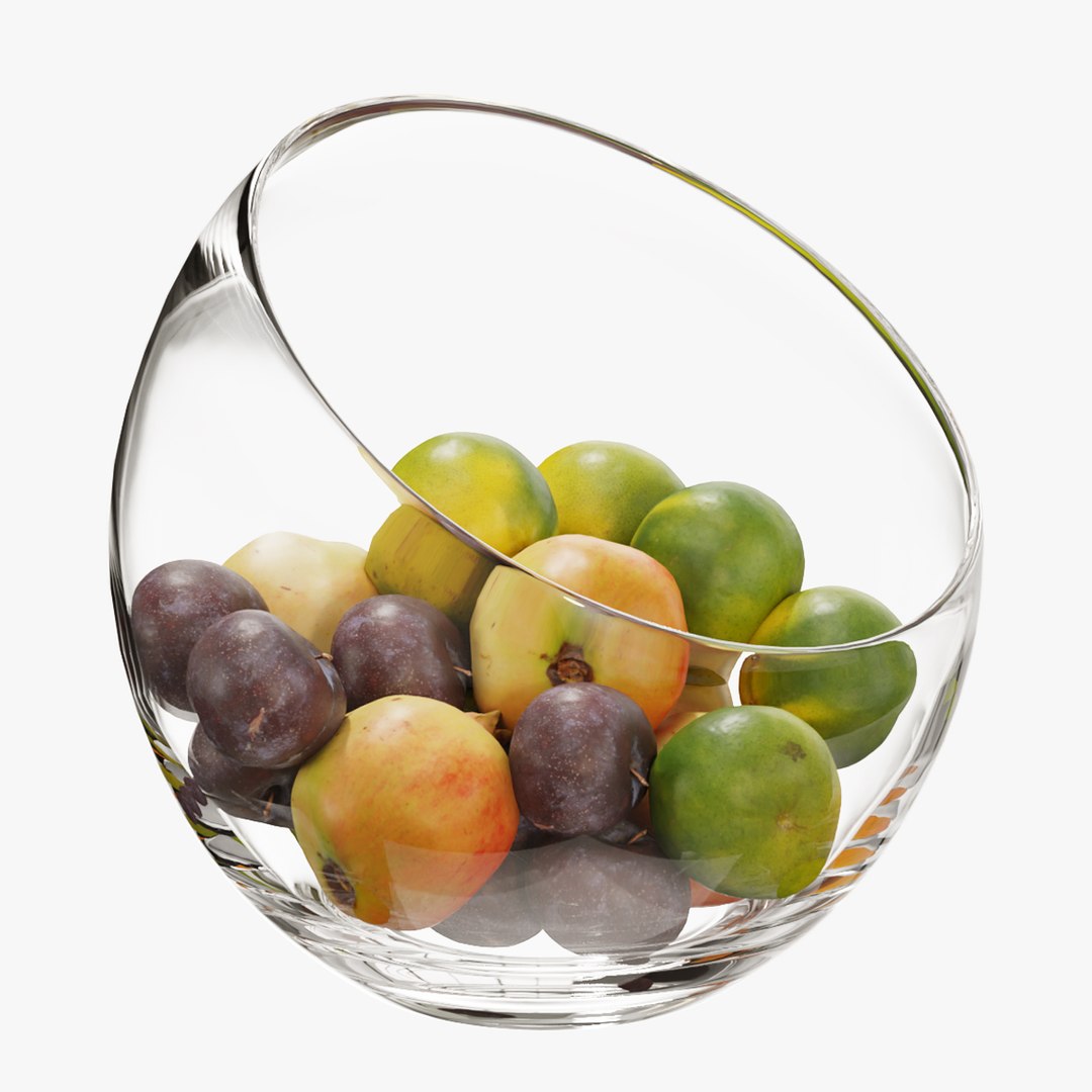 Large Slant Fruit Bowl Set 05 3D Model TurboSquid 1950707