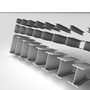 metal beams h e 3d model