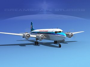 propellers douglas dc-6 airliner 3d model