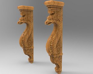 3D corbel carved dragon model