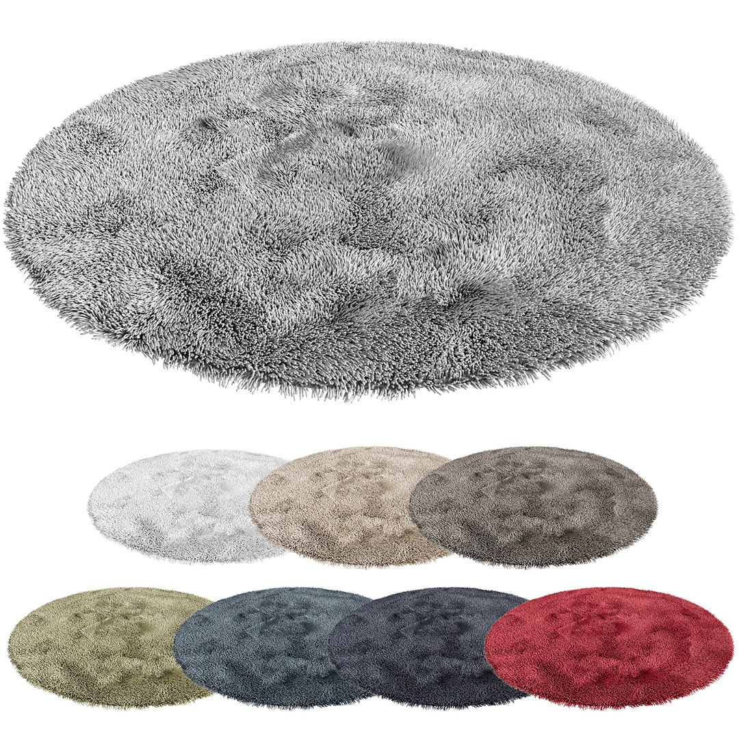 modelo 3d Round Fluffy Rug TurboSquid 1982056
