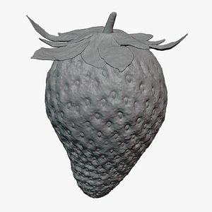 Strawberry With Stem 03 - For 3D Print 3D model