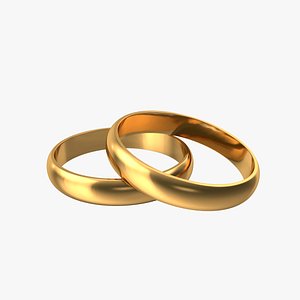 3D pair wedding rings model