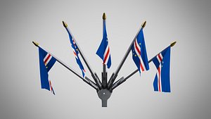 3D Wall Mount Flags 5 Of Cabo Verde