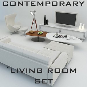 3d contemporary living room set
