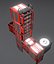 Modular Sci-Fi Ladders Red