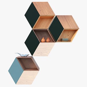 3D Shelf with decor model